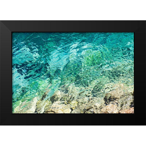 Haft Kul-Sughd Province-Tajikistan Abstract patterns in water of Nezhegon-Haft Kul-the Seven Lakes Black Modern Wood Framed Art Print by Wilson, Emily M.