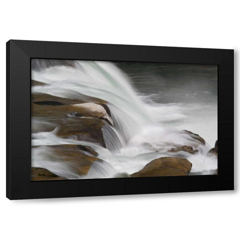 New Zealand, South Island Maruia Falls Black Modern Wood Framed Art Print with Double Matting by Grall, Don