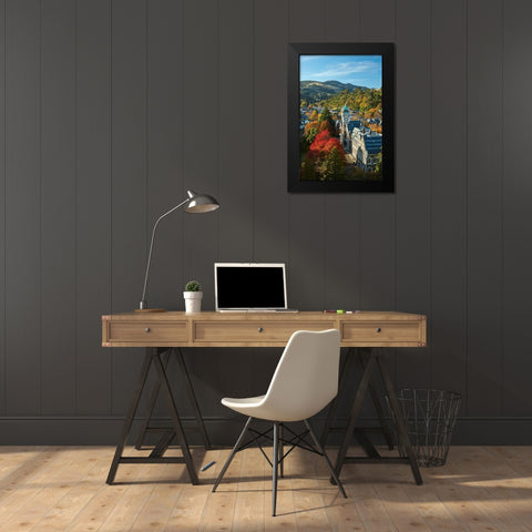 Clock Tower-Registry Building-University of Otago in Autumn-Dunedin Black Modern Wood Framed Art Print by Wall, David