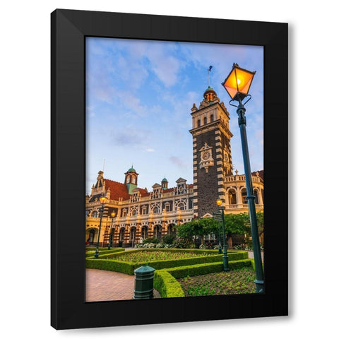 The Dunedin Railway Station-Dunedin-South Island-New Zealand Black Modern Wood Framed Art Print with Double Matting by Bishop, Russ