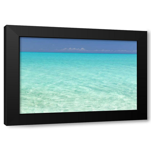 Bahamas, Little Exuma Island Aqua ocean water Black Modern Wood Framed Art Print by Paulson, Don