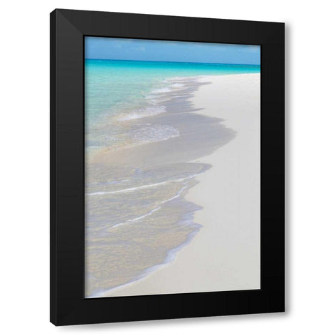 Bahamas, Little Exuma Is Ocean surf and beach Black Modern Wood Framed Art Print by Paulson, Don