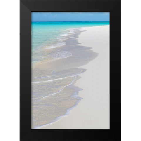 Bahamas, Little Exuma Is Ocean surf and beach Black Modern Wood Framed Art Print by Paulson, Don