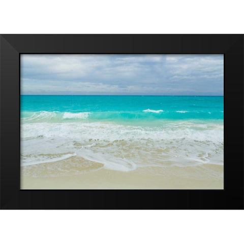 Bahamas, Little Exuma Island Ocean and beach Black Modern Wood Framed Art Print by Paulson, Don