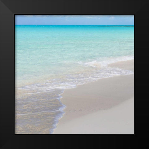 Bahamas, Little Exuma Island Ocean and beach Black Modern Wood Framed Art Print by Paulson, Don