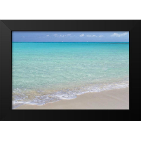 Bahamas, Little Exuma Island Ocean and beach Black Modern Wood Framed Art Print by Paulson, Don