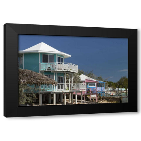 Bahamas, Exuma Island Rental houses on cay Black Modern Wood Framed Art Print with Double Matting by Paulson, Don