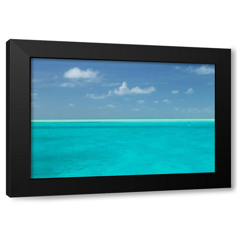Bahamas, Exuma Island Seascape of aqua ocean Black Modern Wood Framed Art Print by Paulson, Don