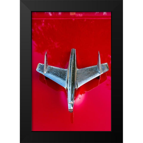 Detail of a classic blue American car in Vieja-old Habana-Havana-Cuba Black Modern Wood Framed Art Print by Miglavs, Janis