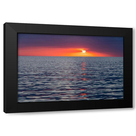 Sunset sky with clouds over ocean seen from La Boca-Cuba Black Modern Wood Framed Art Print with Double Matting by Miglavs, Janis