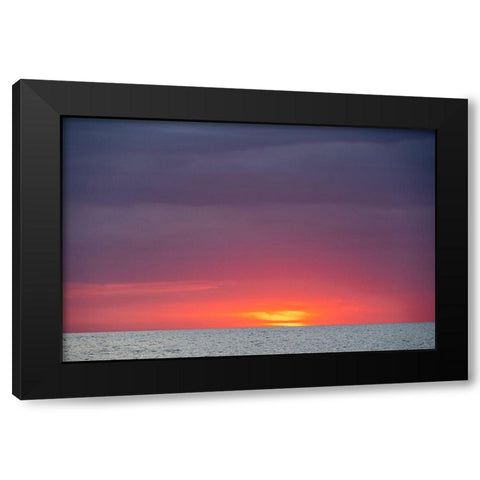 Sunset sky with clouds over ocean seen from La Boca-Cuba Black Modern Wood Framed Art Print with Double Matting by Miglavs, Janis