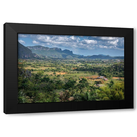 View of Vinales Valley seen from Hotel Los Jazmines viewpoint-Vinales-Cuba Black Modern Wood Framed Art Print by Miglavs, Janis