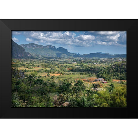 View of Vinales Valley seen from Hotel Los Jazmines viewpoint-Vinales-Cuba Black Modern Wood Framed Art Print by Miglavs, Janis