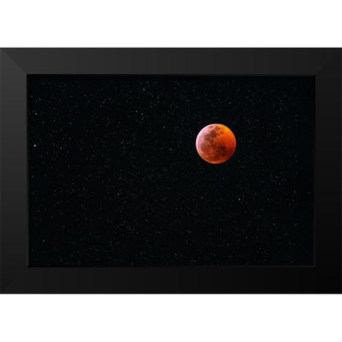Total blood moon eclipse seen from Big Island-Hawaii Black Modern Wood Framed Art Print by Miglavs, Janis