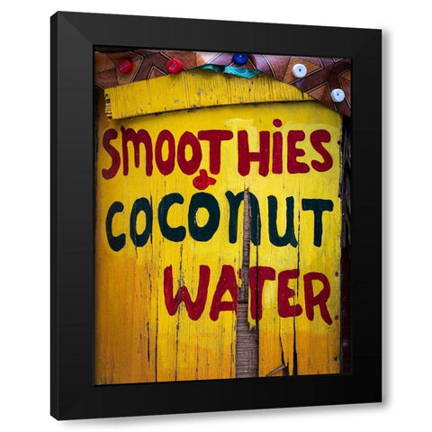 Caribbean-Grenada-Island of Carriacou Vendor sign close-up Black Modern Wood Framed Art Print with Double Matting by Jaynes Gallery