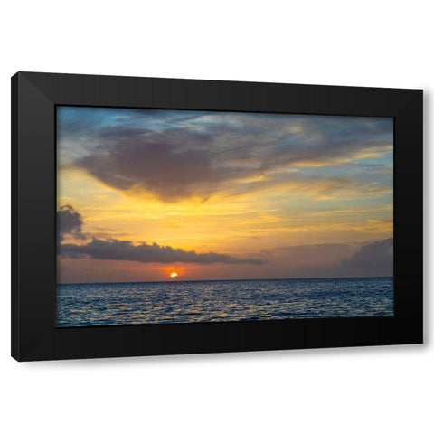 Caribbean-Grenada-Mayreau Island Caribbean sunset Black Modern Wood Framed Art Print with Double Matting by Jaynes Gallery