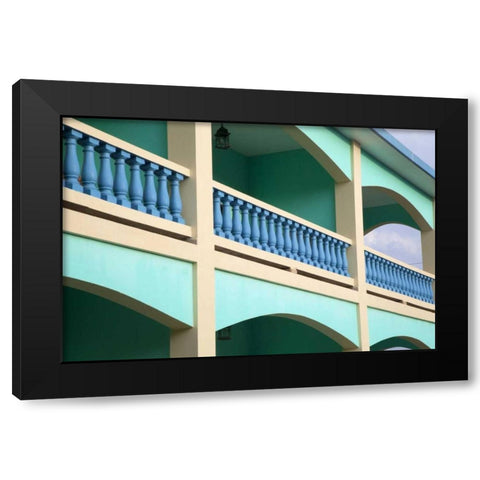 Puerto Rico, Viegues Isl, Architecture in Rincon Black Modern Wood Framed Art Print with Double Matting by Flaherty, Dennis