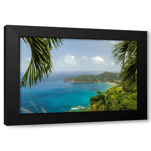 Caribbean-Tobago Castara Bay ocean beach and jungle landscape  Black Modern Wood Framed Art Print with Double Matting by Jaynes Gallery
