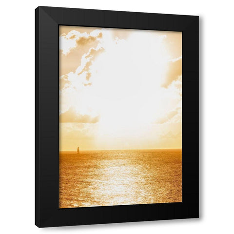 Island of Saint Martin-French Caribbean-sailboat on the water on a bright-sunny day Black Modern Wood Framed Art Print by Sullivan, Karen Ann