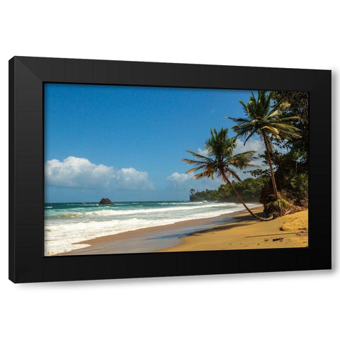 Caribbean-Trinidad-Blanchisseuse Bay Beach and ocean landscape  Black Modern Wood Framed Art Print by Jaynes Gallery