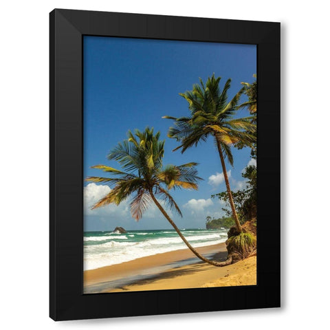 Caribbean-Trinidad-Blanchisseuse Bay Beach and ocean landscape  Black Modern Wood Framed Art Print by Jaynes Gallery