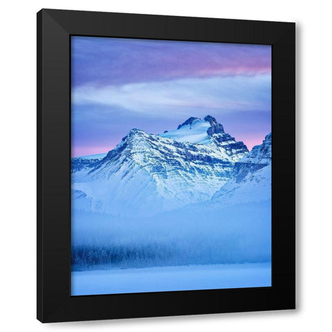 Canada-Alberta-Banff National Park-Dusk and fog at Mount Hector and Bow Lake Black Modern Wood Framed Art Print by Collins, Ann