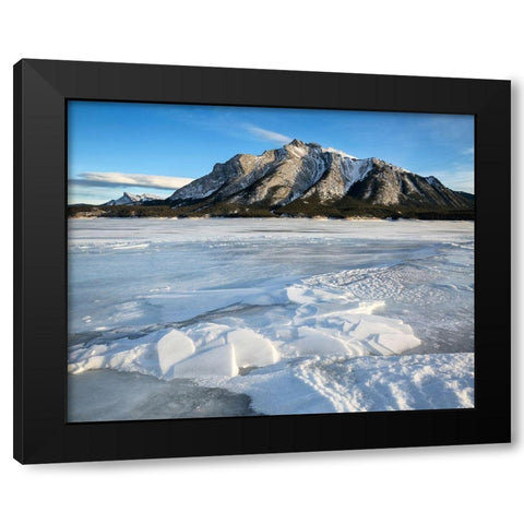 Canada-Alberta-Canadian Rockies-Mount Michener and Abraham Lake Black Modern Wood Framed Art Print with Double Matting by Collins, Ann