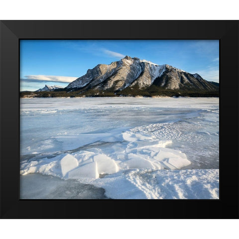 Canada-Alberta-Canadian Rockies-Mount Michener and Abraham Lake Black Modern Wood Framed Art Print by Collins, Ann