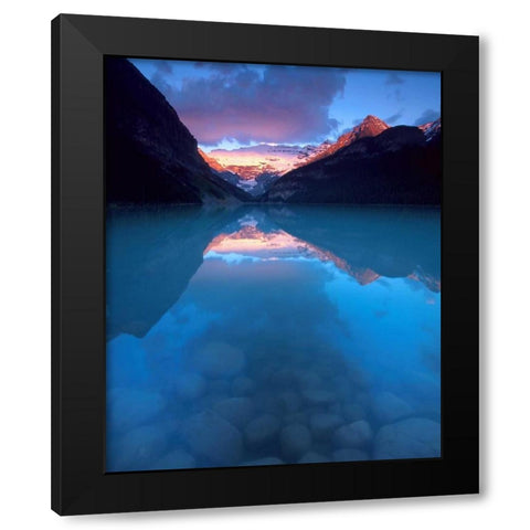 Canada, Banff NP Victoria Glacier on Lake Louise Black Modern Wood Framed Art Print with Double Matting by Kelley, David