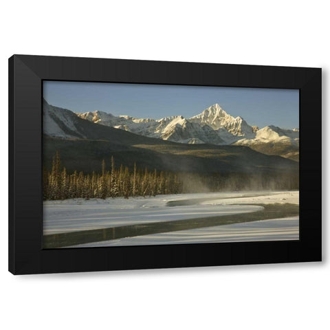 Canada, Jasper NP Athabasca River scenic Black Modern Wood Framed Art Print with Double Matting by Grall, Don