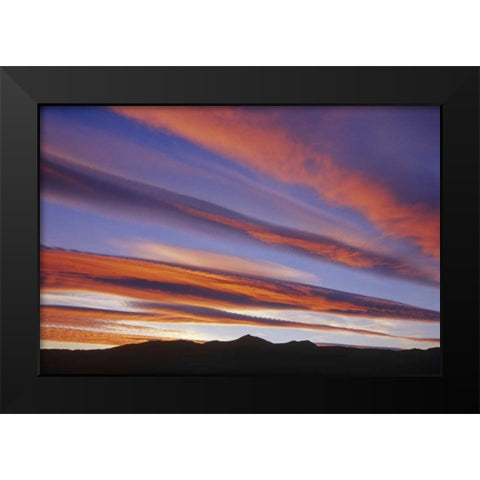 Canada, Alberta, Burmis Sunset over the Rockies Black Modern Wood Framed Art Print by Grandmaison, Mike