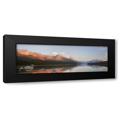 Canada, Jasper NP Maligne Lake at sunset Black Modern Wood Framed Art Print with Double Matting by Paulson, Don
