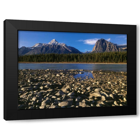 Canada, Athabasca River and Canadian Rockies Black Modern Wood Framed Art Print with Double Matting by Grandmaison, Mike