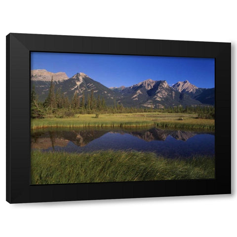 Canada, Alberta, Jasper Lake in Jasper NP Black Modern Wood Framed Art Print with Double Matting by Grandmaison, Mike