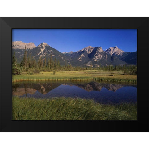 Canada, Alberta, Jasper Lake in Jasper NP Black Modern Wood Framed Art Print by Grandmaison, Mike