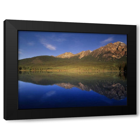Canada, Alberta, Pyramid Lake in Jasper NP Black Modern Wood Framed Art Print with Double Matting by Grandmaison, Mike