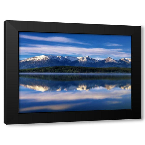 Canada, Alberta, Pyramid Lake in Jasper NP Black Modern Wood Framed Art Print with Double Matting by Grandmaison, Mike