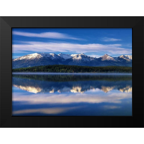 Canada, Alberta, Pyramid Lake in Jasper NP Black Modern Wood Framed Art Print by Grandmaison, Mike