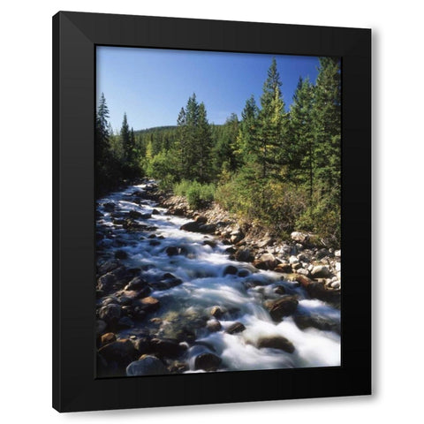Canada, Alberta, mountain stream in Jasper NP Black Modern Wood Framed Art Print by Grandmaison, Mike