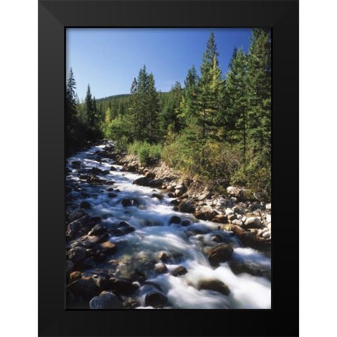 Canada, Alberta, mountain stream in Jasper NP Black Modern Wood Framed Art Print by Grandmaison, Mike