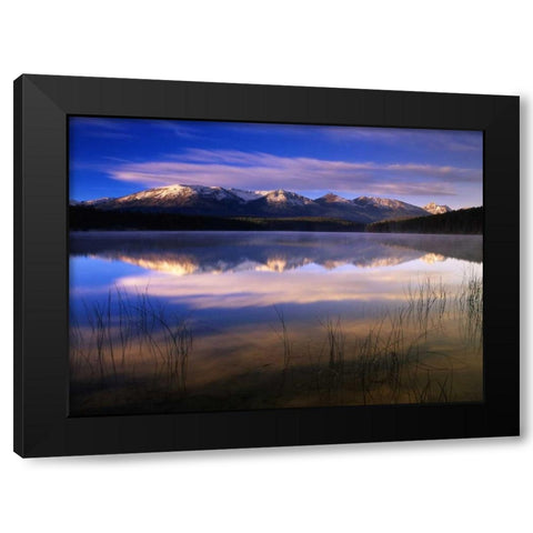 Canada, Alberta, Pyramid Lake in Jasper NP Black Modern Wood Framed Art Print with Double Matting by Grandmaison, Mike