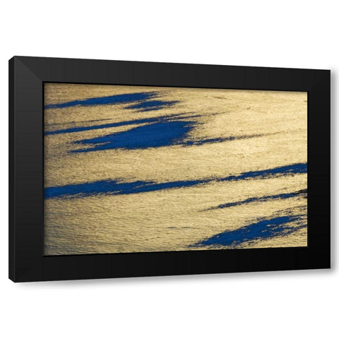 Canada, Banff NP Ice pattern on Vermillion Lake Black Modern Wood Framed Art Print with Double Matting by Grandmaison, Mike