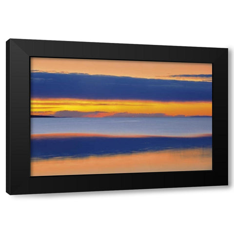 Canada, Alberta Lesser Slave Lake at sunset Black Modern Wood Framed Art Print with Double Matting by Grandmaison, Mike