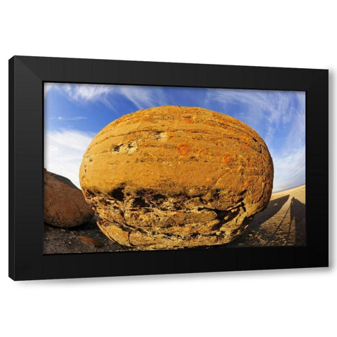 Canada, Red Rock Coulee Sandstone concretion Black Modern Wood Framed Art Print with Double Matting by Grandmaison, Mike