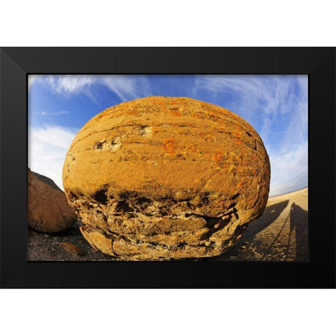Canada, Red Rock Coulee Sandstone concretion Black Modern Wood Framed Art Print by Grandmaison, Mike