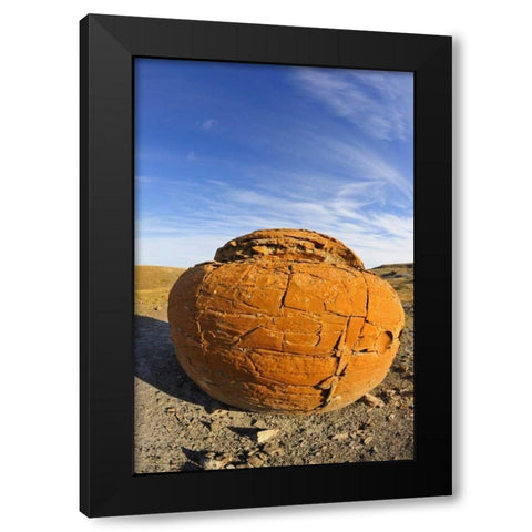 Canada, Red Rock Coulee Sandstone concretion Black Modern Wood Framed Art Print with Double Matting by Grandmaison, Mike