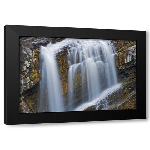 Canada, Alberta, Waterton Lakes NP Cameron Falls Black Modern Wood Framed Art Print with Double Matting by Grandmaison, Mike