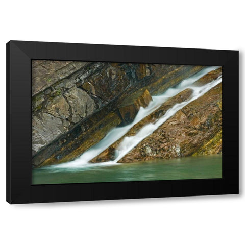 Canada, Alberta, Waterton Lakes NP Cameron Falls Black Modern Wood Framed Art Print with Double Matting by Grandmaison, Mike