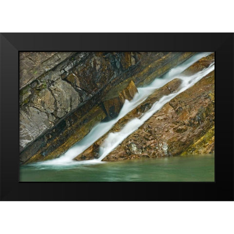 Canada, Alberta, Waterton Lakes NP Cameron Falls Black Modern Wood Framed Art Print by Grandmaison, Mike