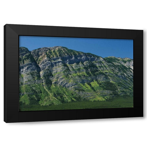 Canada, Kananaskis Limestone layers on mountain Black Modern Wood Framed Art Print by Grandmaison, Mike